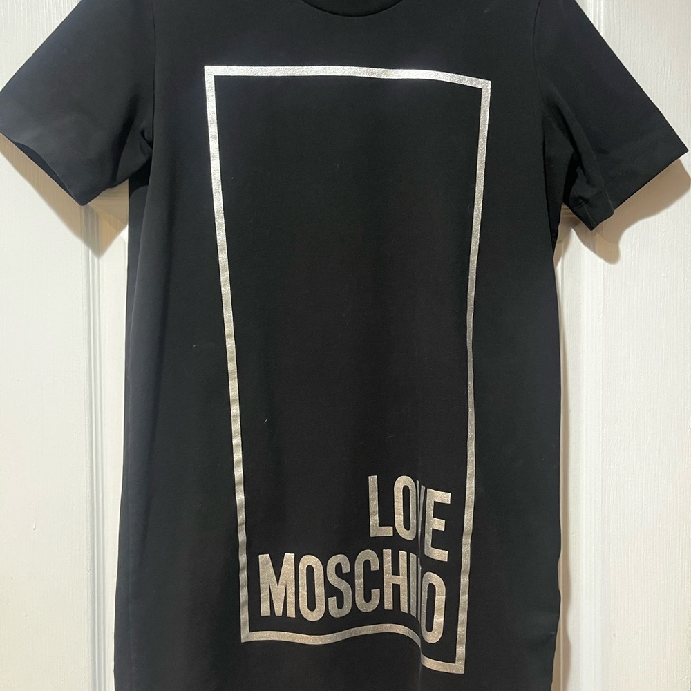 Love Moschino Black Dress with Silver Logo